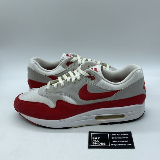 Size 12 - Nike Air Max 1 OG Anniversary Red Grey White Suede (908375-100)