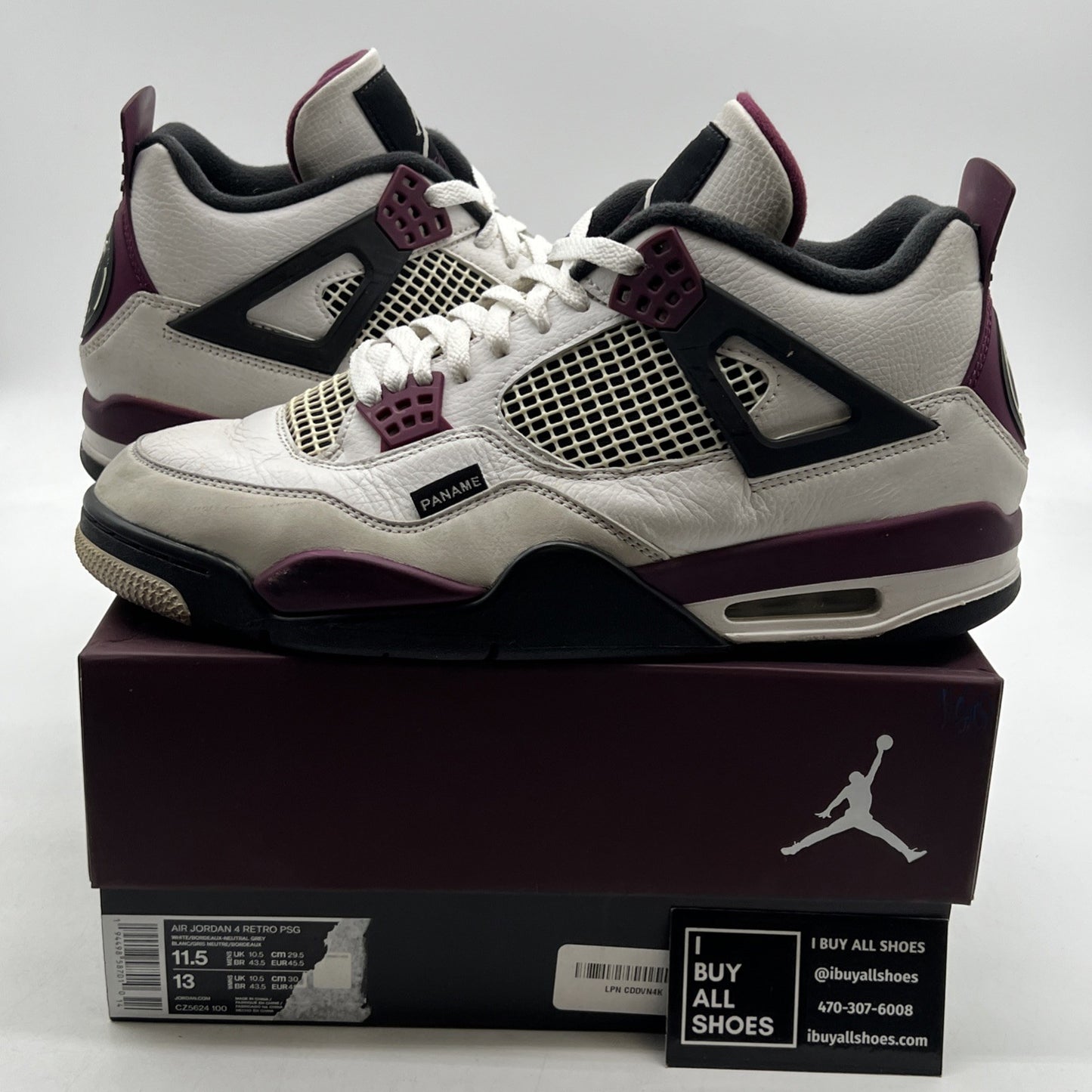 Size 11.5 - Air Jordan 4 Retro x Paris Saint-Germain Bordeaux (CZ5624-100)