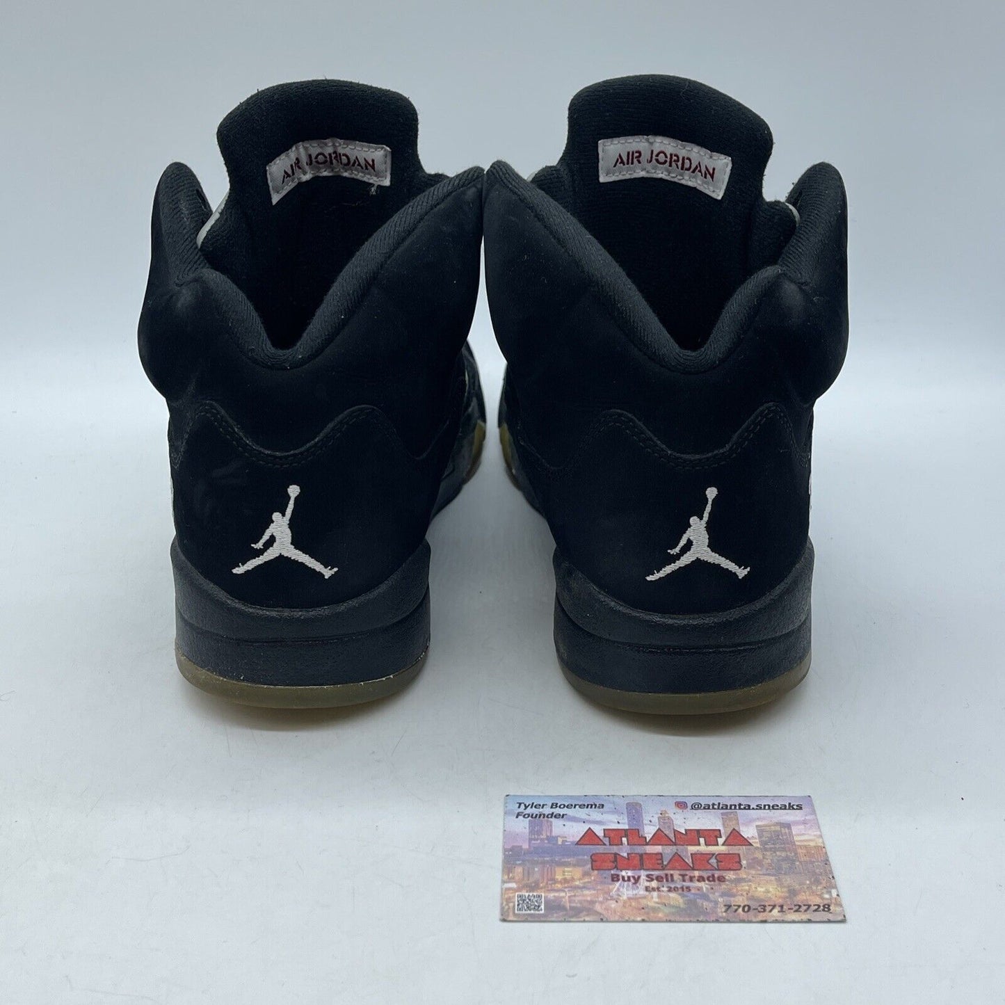 Size 9.5 - Air Jordan 5 Retro 2011 Metallic Black Silver Suede (136027-010)