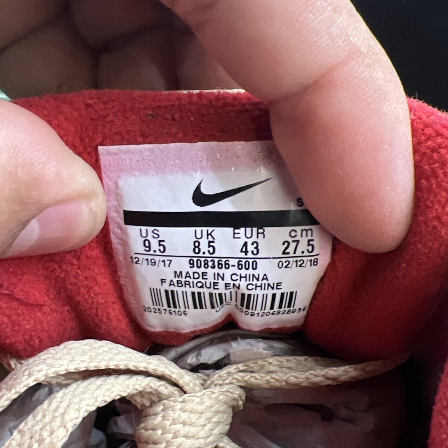 Size 9.5 - Nike Air Max 1 Premium Retro Red Curry (908366-600)