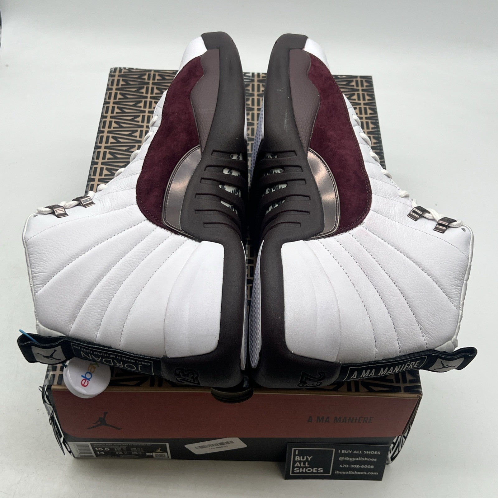 Size 15.5 - Air Jordan 12 Retro SP x A Ma Maniere Mid White W (DV6989-100)