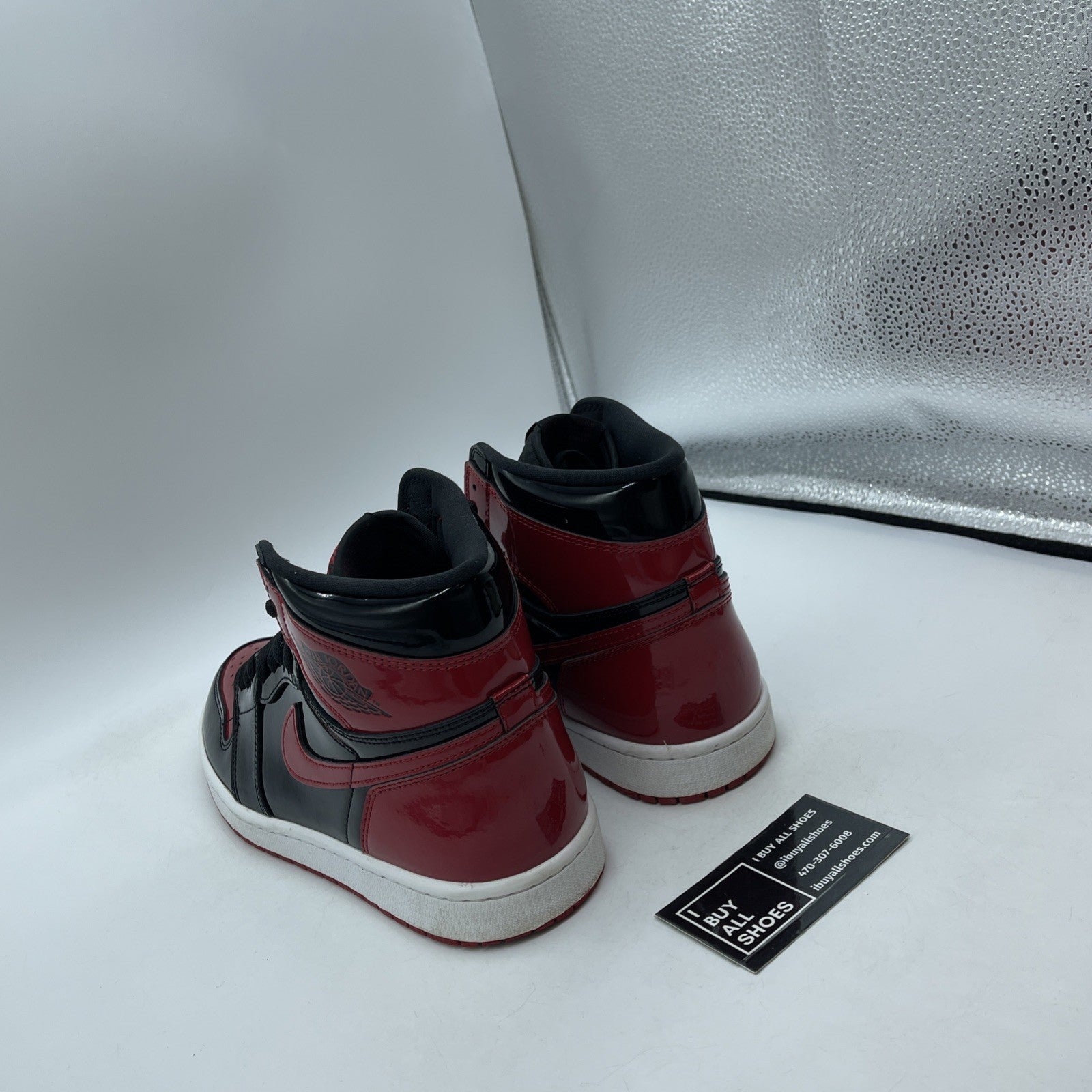 Size 10 - Jordan 1 Retro OG High Patent Bred Red Black Leather (555088-063)
