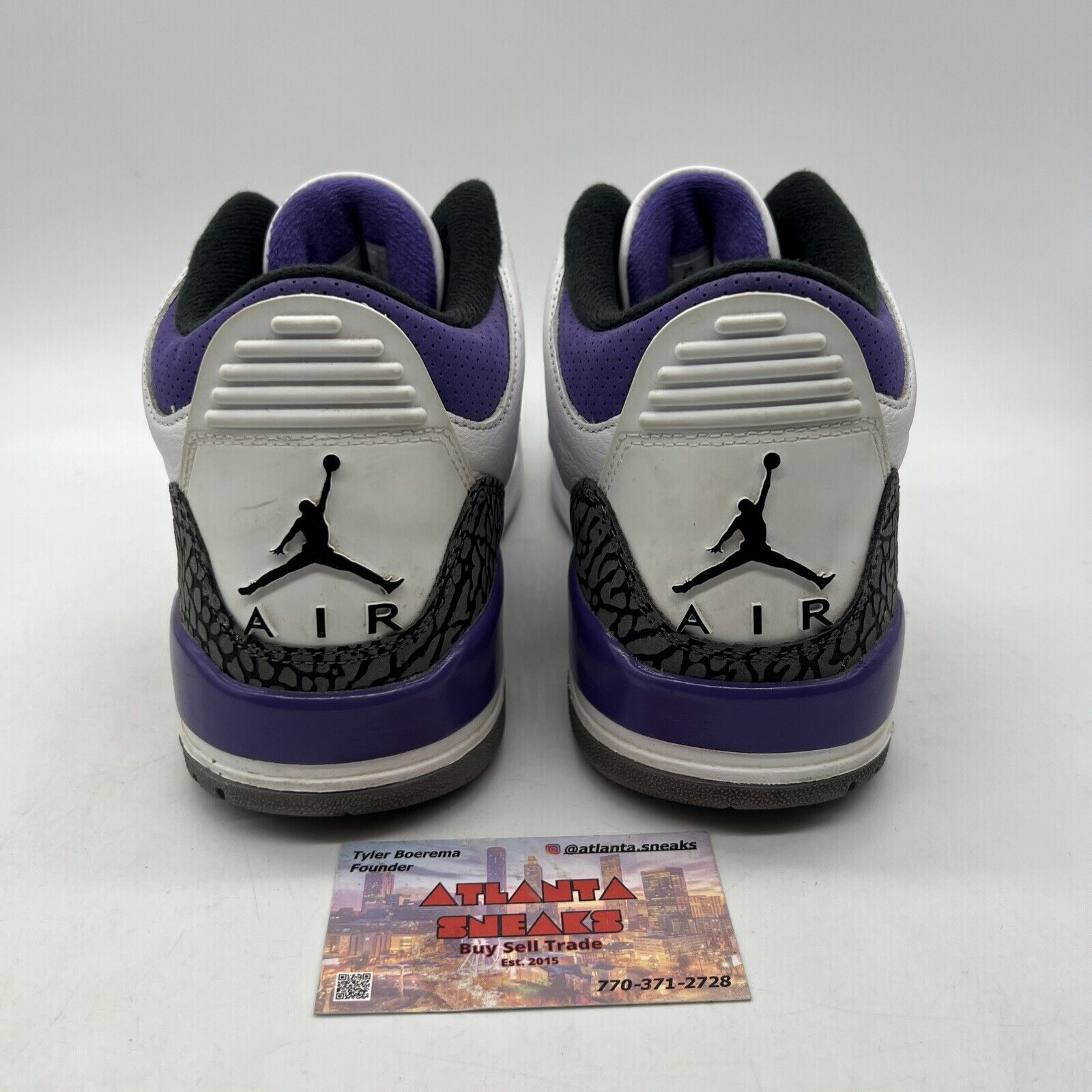 Size 9.5 - Jordan 3 Retro Mid Dark Iris White Purple Grey Leather (CT8532-105)