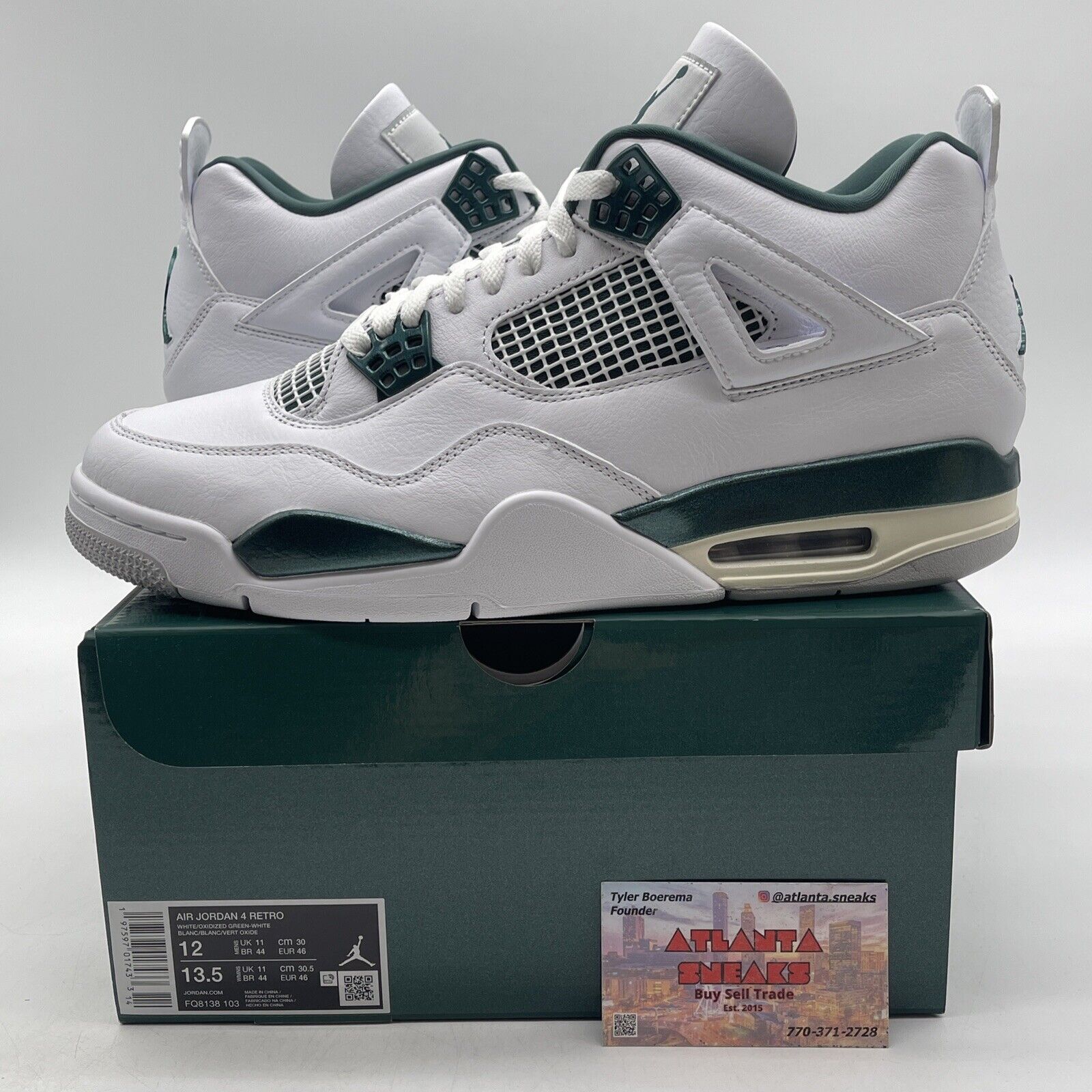 Size 12 - Air Jordan 4 Retro Oxidized Green White Leather (FQ8138-103)