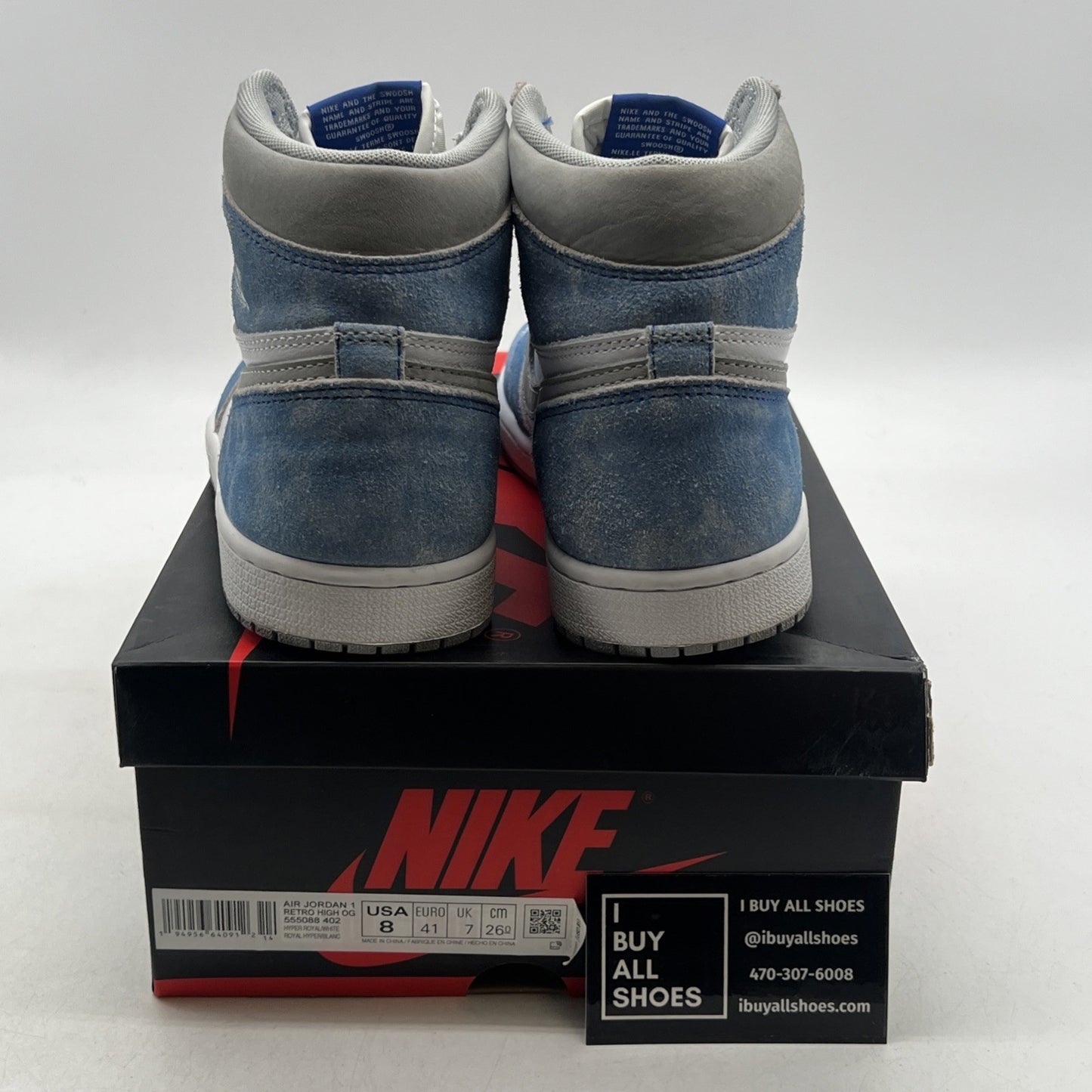 Size 8 - Air Jordan 1 Retro OG High Hyper Royal (555088-402)