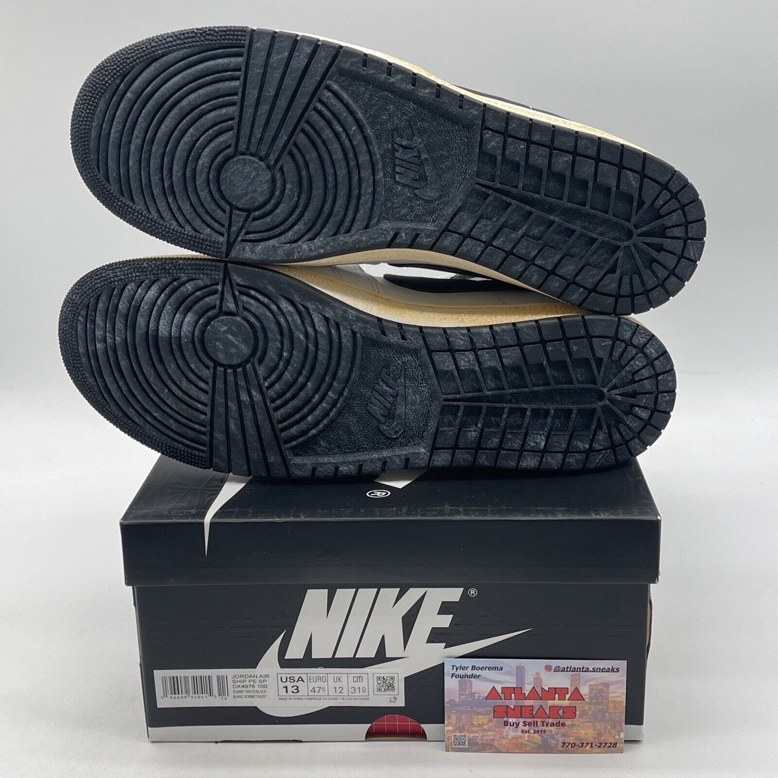 Size 13 - A Ma Maniére x Jordan Air Ship PE SP White Black Suede (DX4976-100)