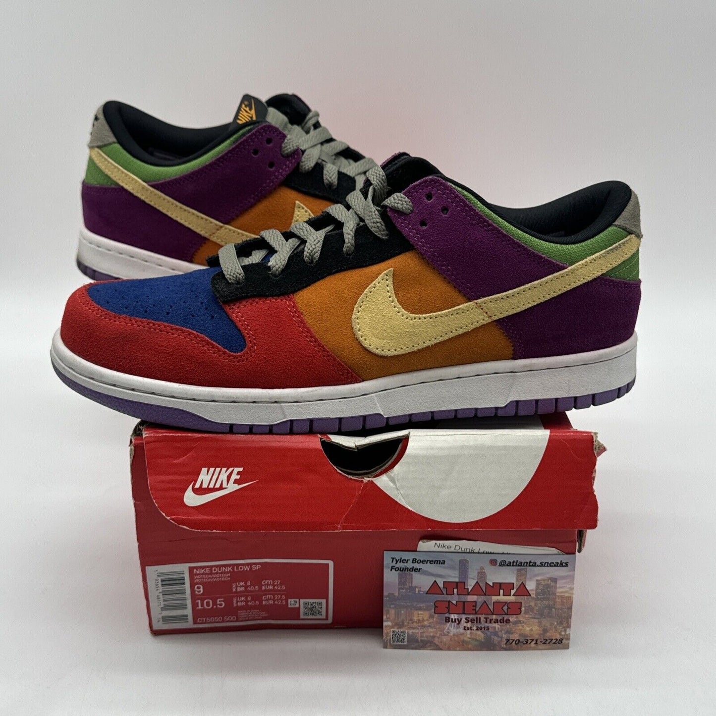 Size 9 - Nike Dunk Low SP Retro Viotech 2019 Suede Multi Color Purple Orange OG