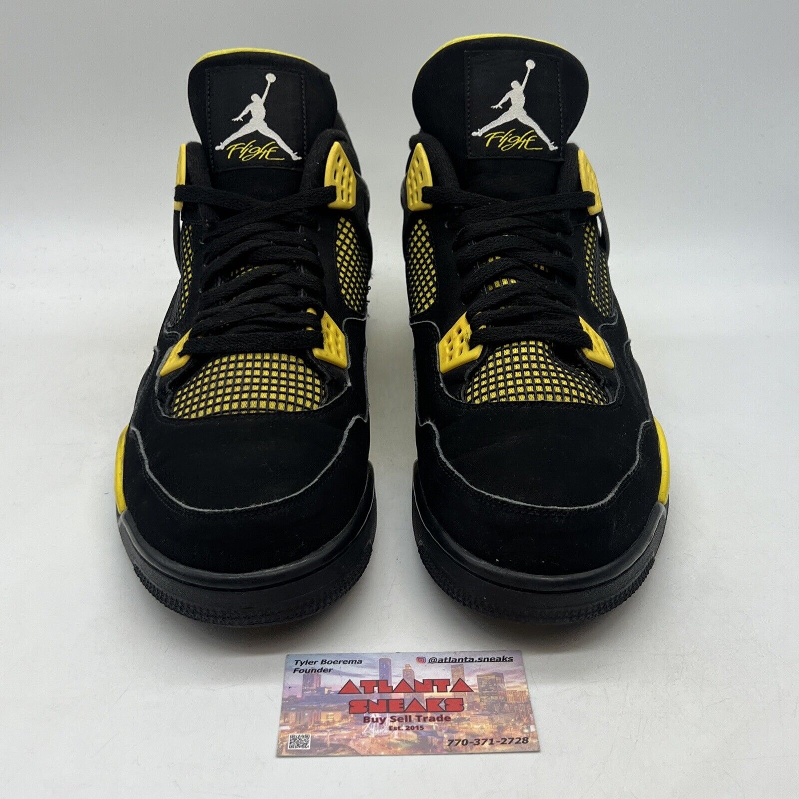 Size 14 - Jordan 4 Retro Low Thunder Yellow Black Suede (308497-008)