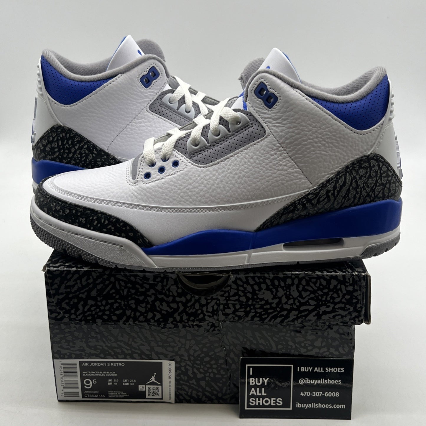 Size 9.5 - Air Jordan 3 Retro Mid Racer Blue (CT8532-145)