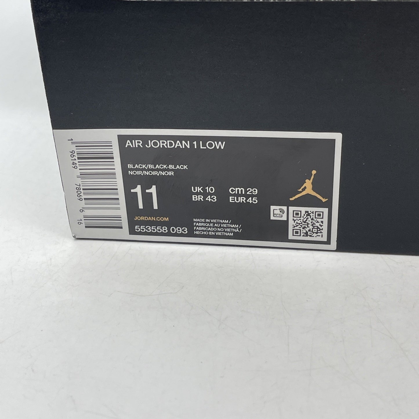 Size 11 - Air Jordan 1 2022 Low Triple Black (553558-093)
