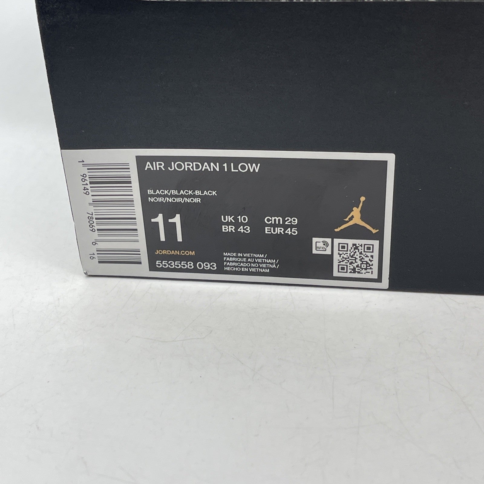 Size 11 - Air Jordan 1 2022 Low Triple Black (553558-093)
