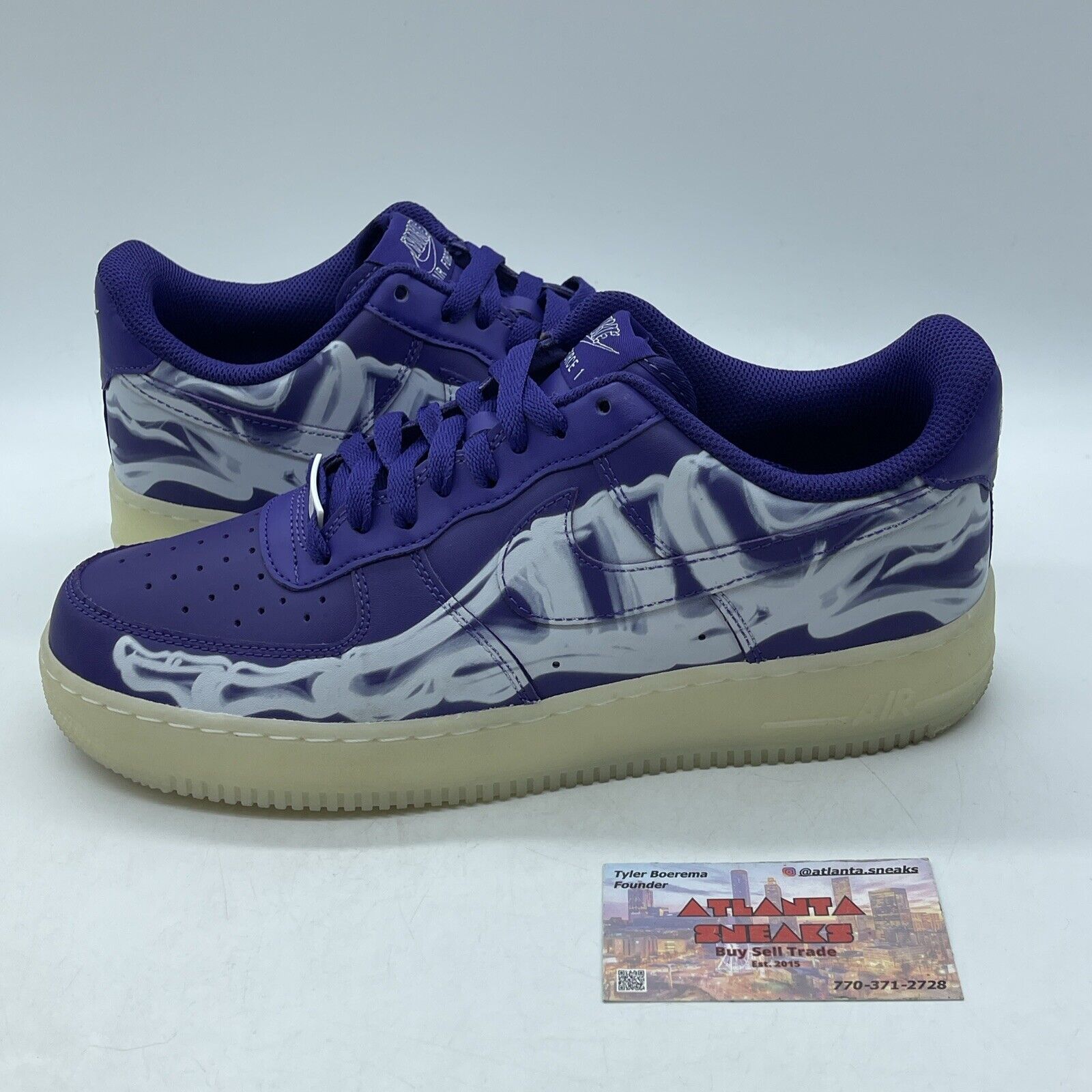 Size 9.5 - Nike Air Force 1 Low Purple Skeleton White (CU8067-500)