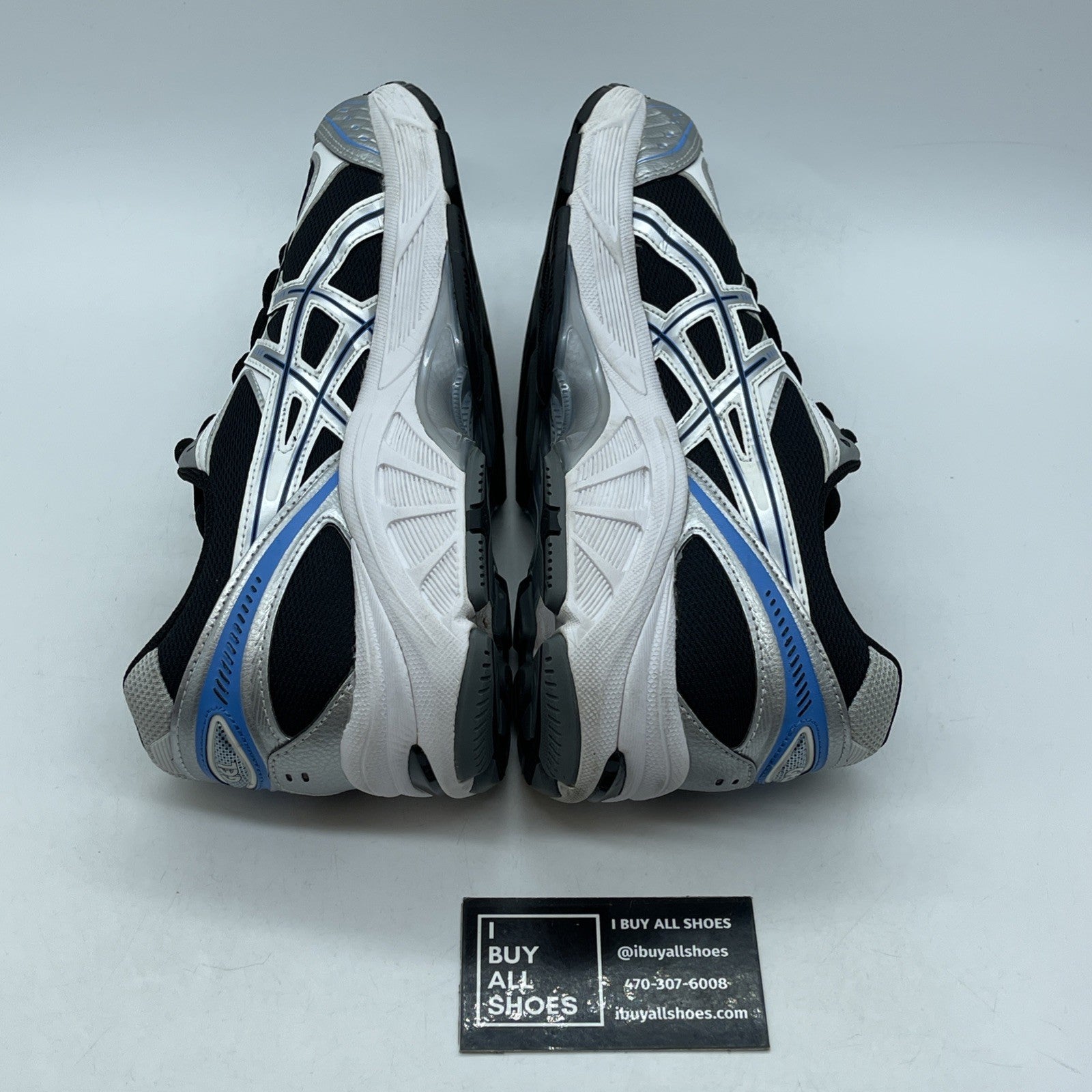 Size 9 -Asics Gt-2160 Black Pure Silver Bright Blue Suede Leather (1203A320-004)