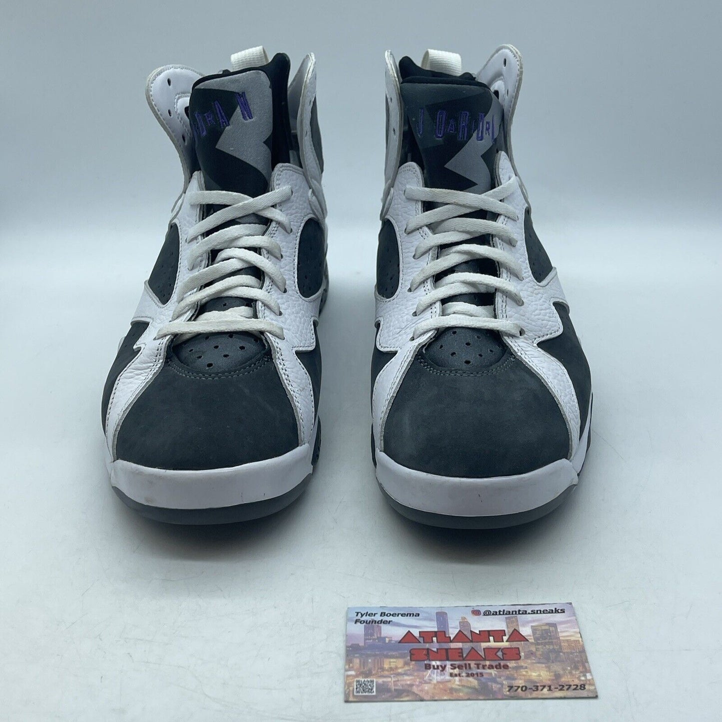 Size 10 - Air Jordan 7 Retro 2021 Flint Grey Purple White Black (CU9307-100)