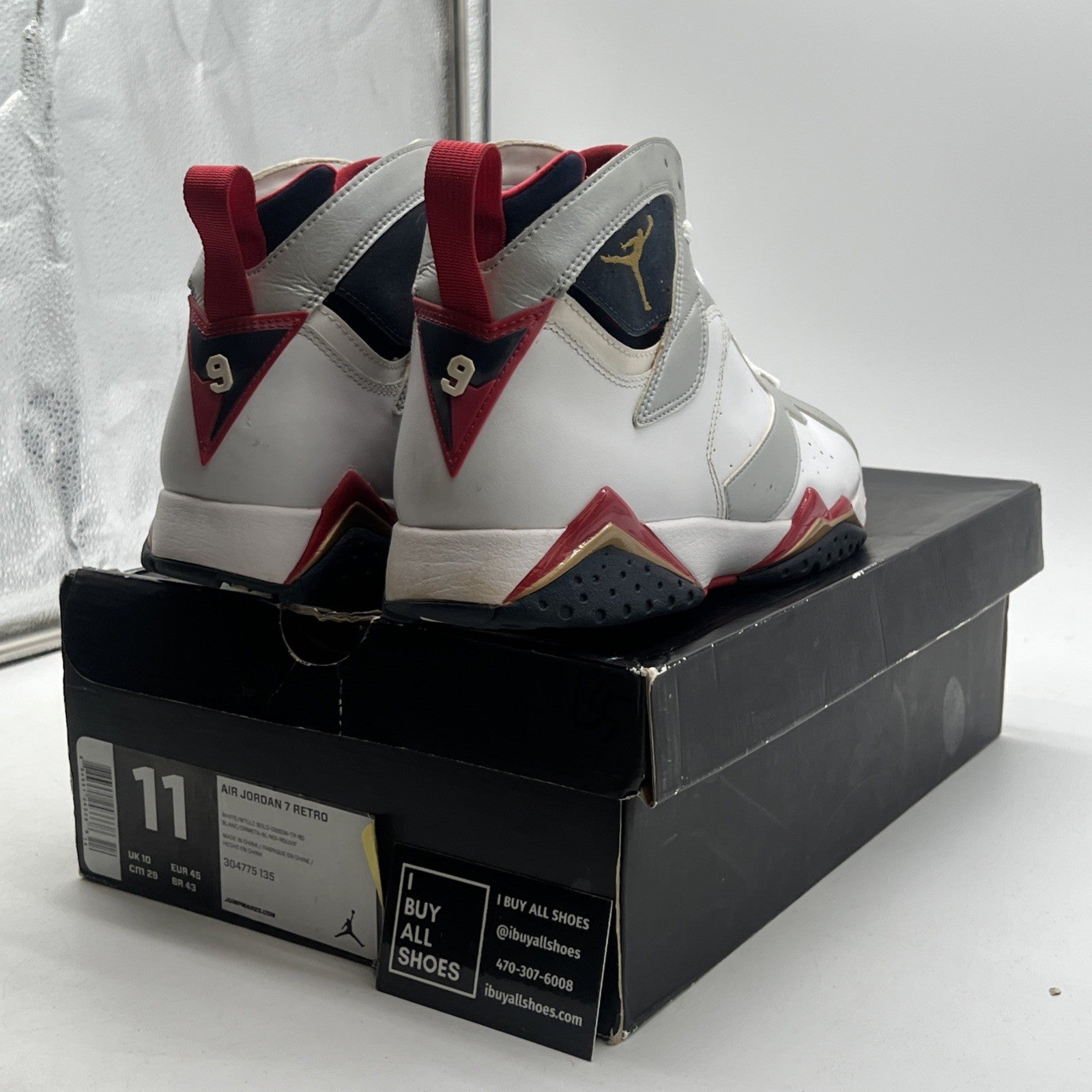 Size 11 - Air Jordan 7 Retro 2012 Olympic (304775-135)