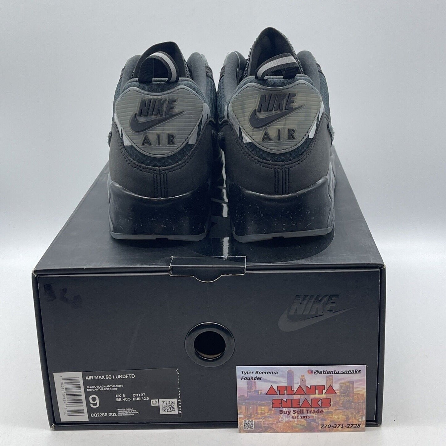 Size 9 - Nike Undefeated x Air Max 90 Anthracite Black Grey Suede (CQ2289-002)