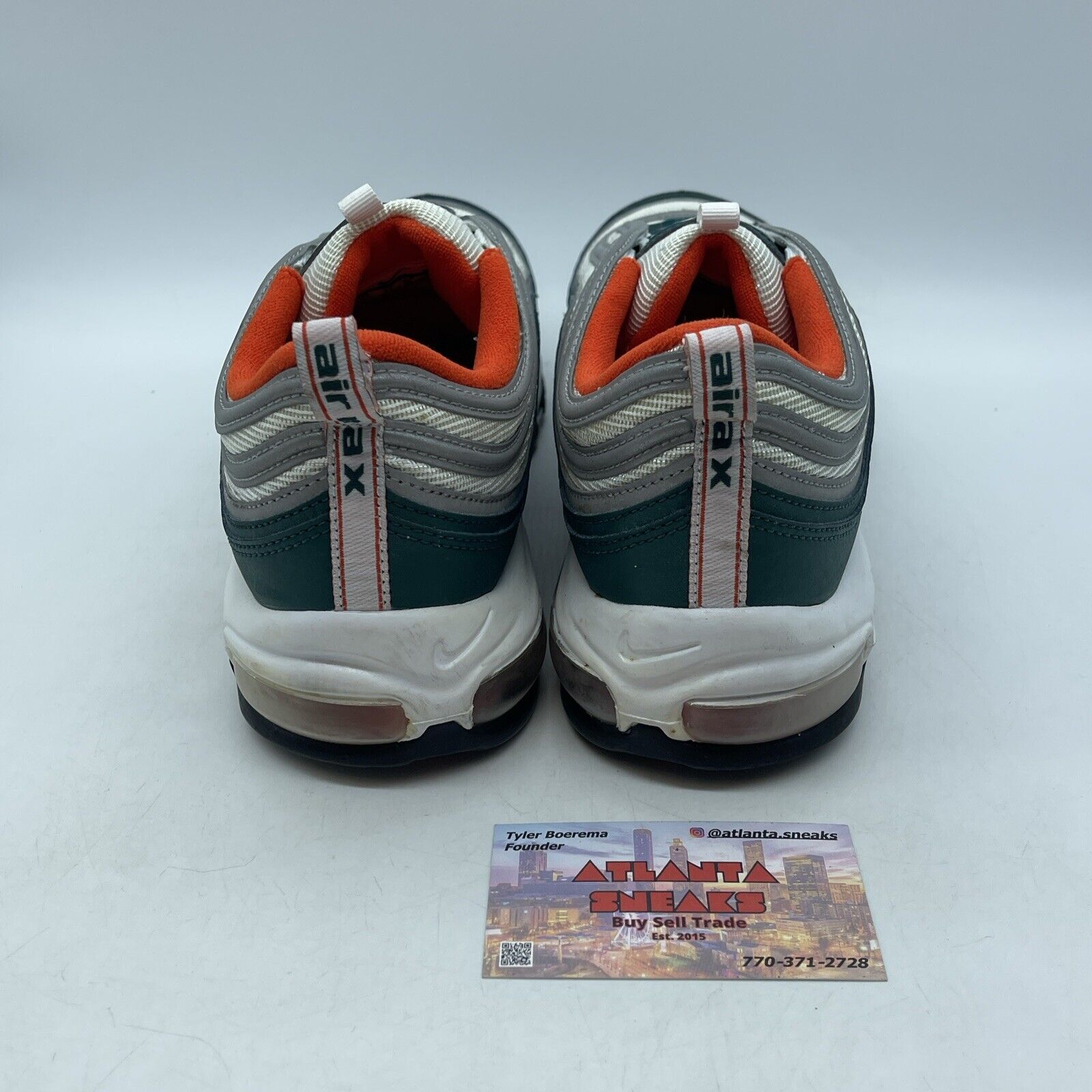 Size 12 - Nike Air Max 97 Miami Dolphins Blue Silver Suede Leather (921826-300)