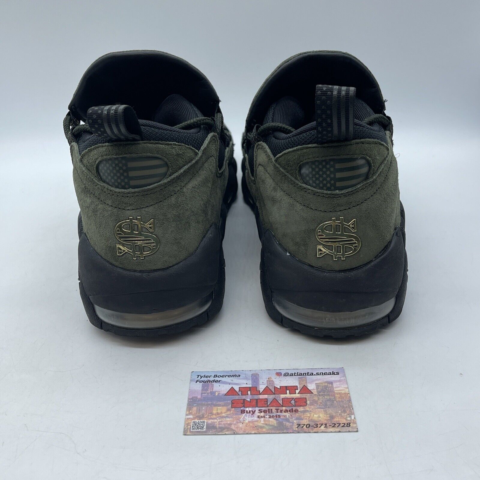 Size 12 - Nike Air More Money US Dollar Gold Black Green Suede (AJ7383-300)