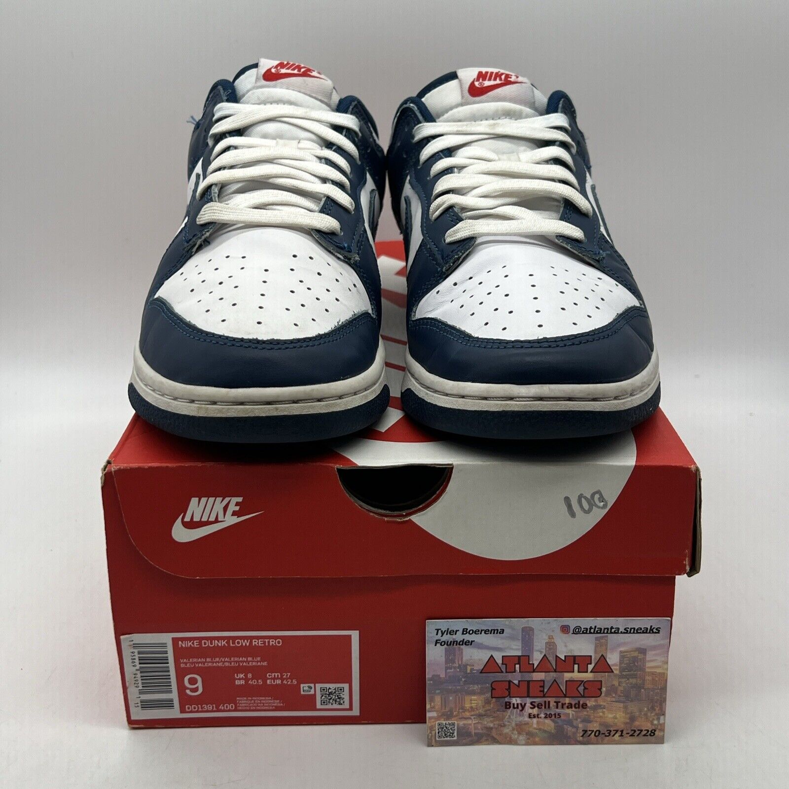 Size 9 - Nike Dunk Low Velarian Blue/White Leather (DD1391-400)