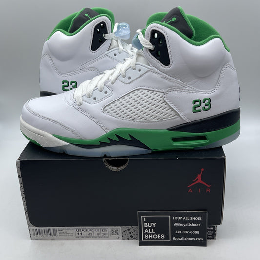 Size 11W - Air Jordan 5 Retro Lucky Green White Leather
