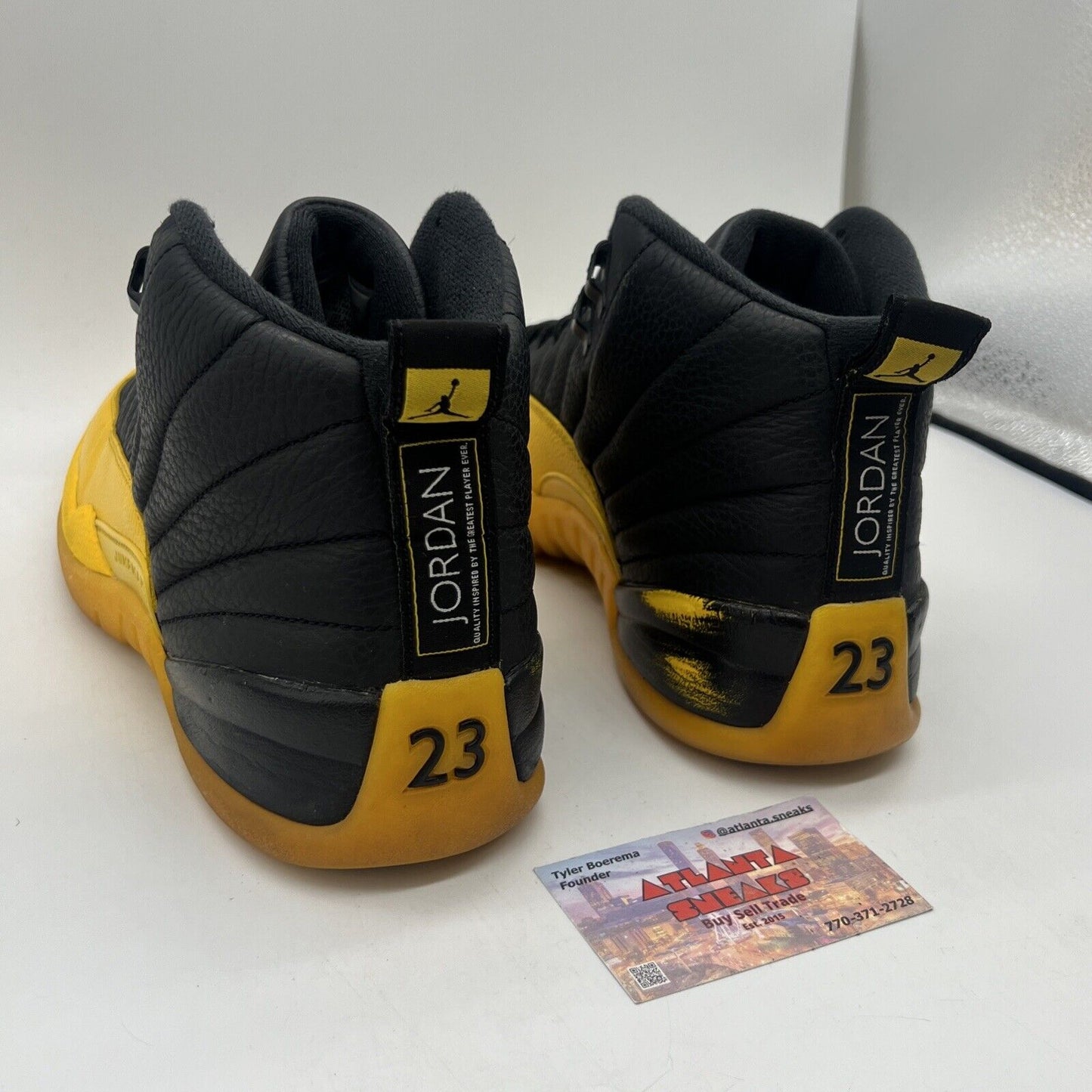 Size 10 - Jordan 12 Retro University Gold 2020 Black Yellow Used Leather