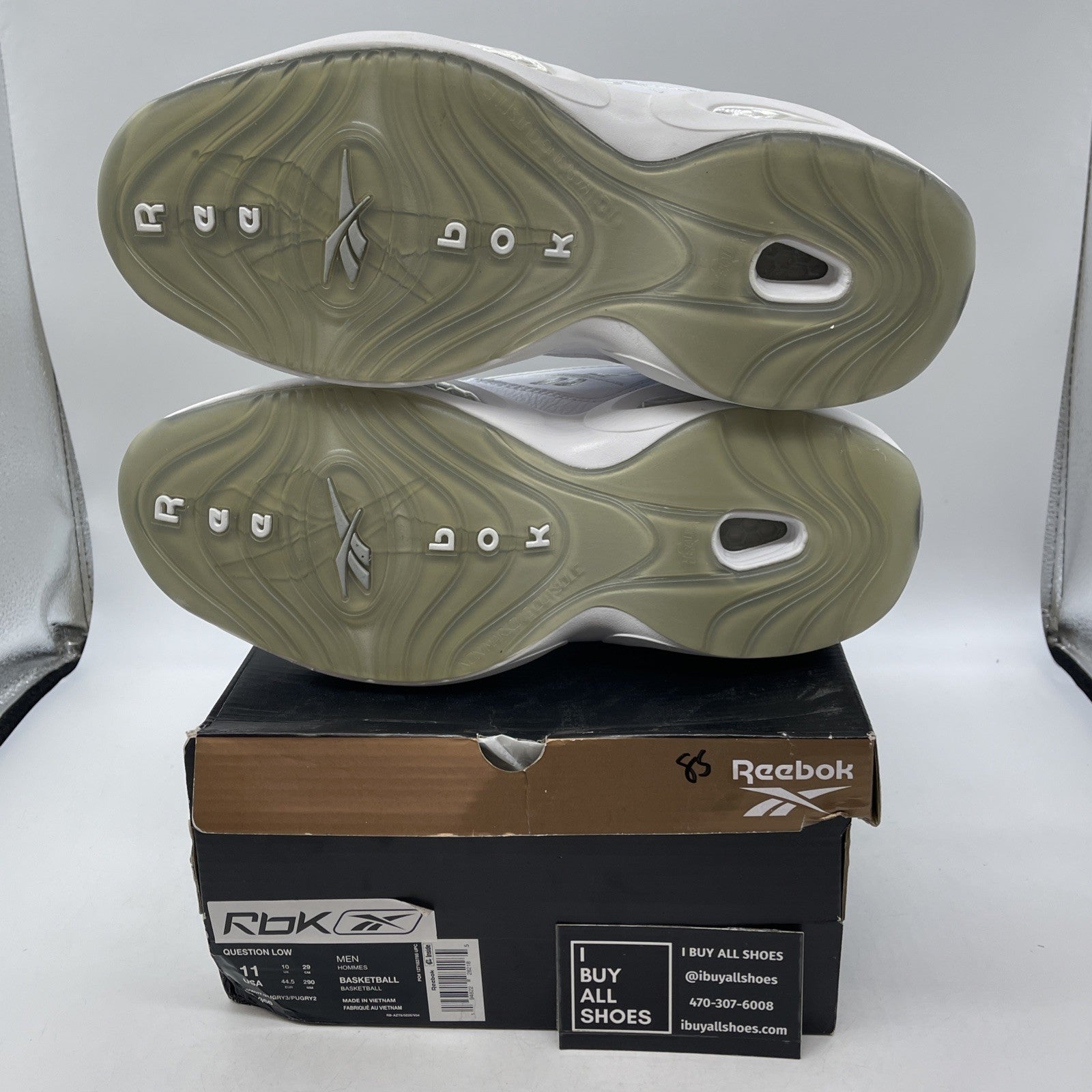 Size 11 - Reebok Question Low White Grey (GZ0366)