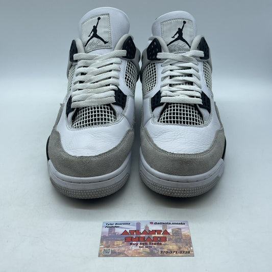 Size 12 - Jordan 4 Retro Mid Military Black White Leather Grey Suede (DH6926-111