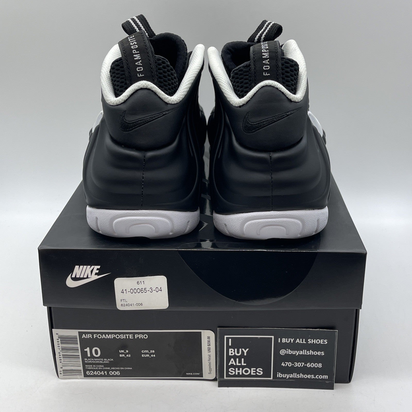 Size 10 - Nike Air Foamposite Pro 2016 Dr. Doom Black White (624041-006)