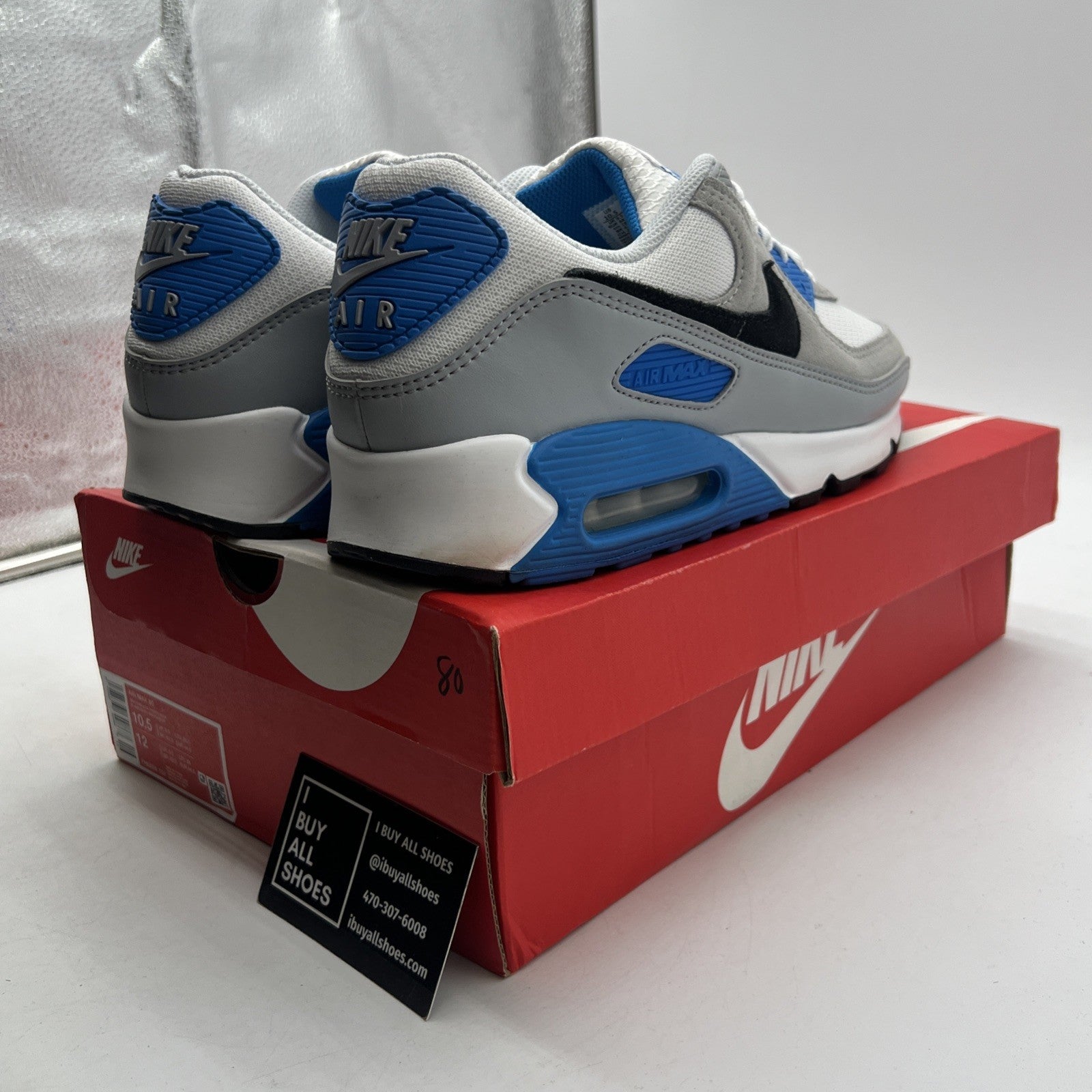 Size 10.5 - Nike Air Max 90 Pure Platinum Photo Blue (FN6958-102)