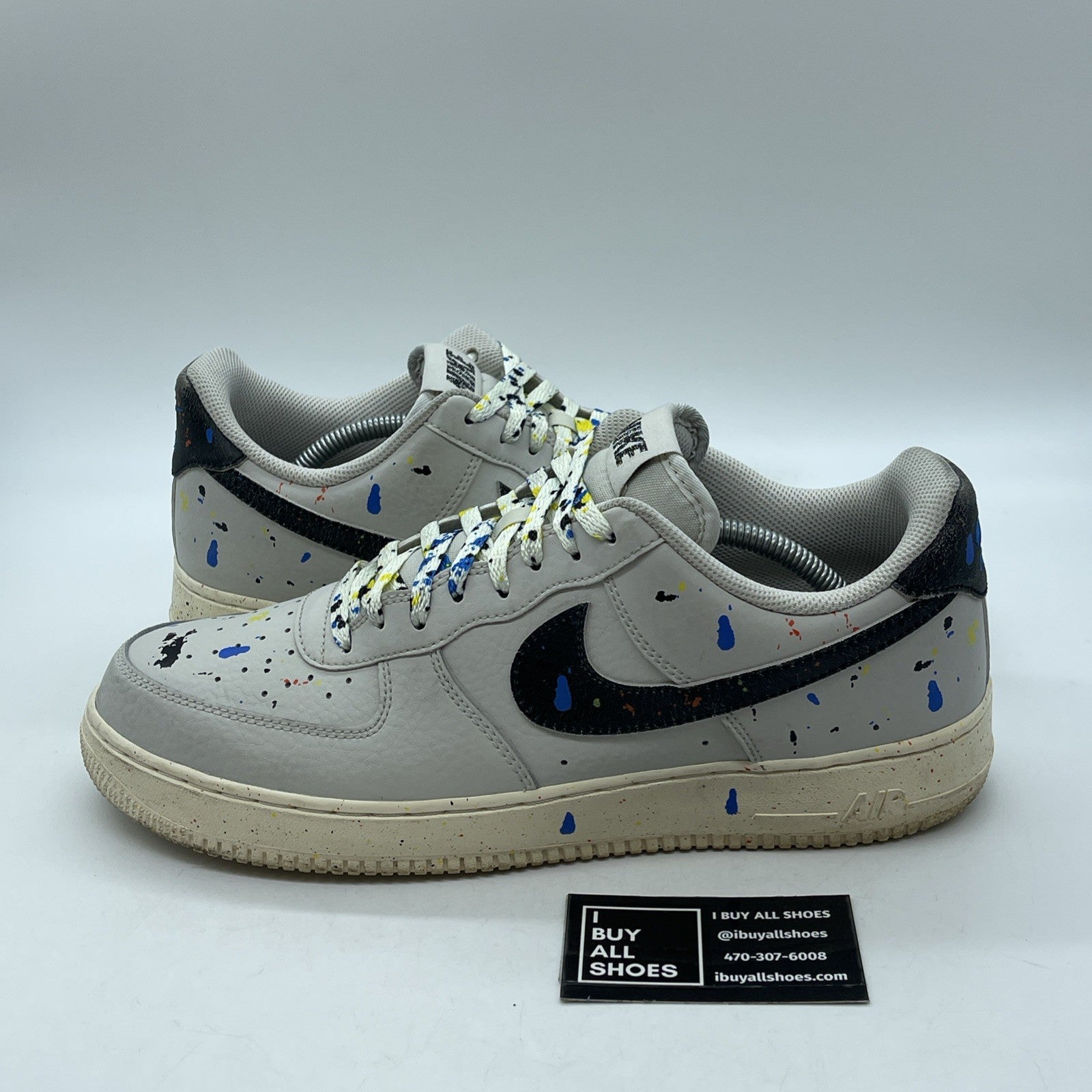 Size 12 - Nike Air Force 1 '07 LV8 Paint Splatter Light Bone (CZ0339-001)