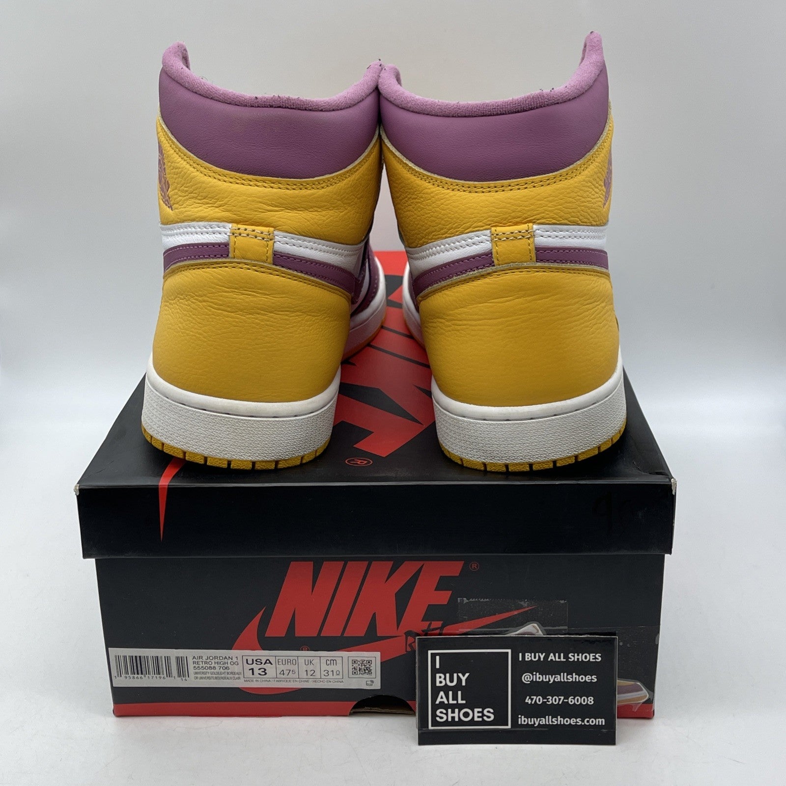 Size 13 - Jordan 1 Retro High OG Brotherhood Yellow White Leather (555088-706)