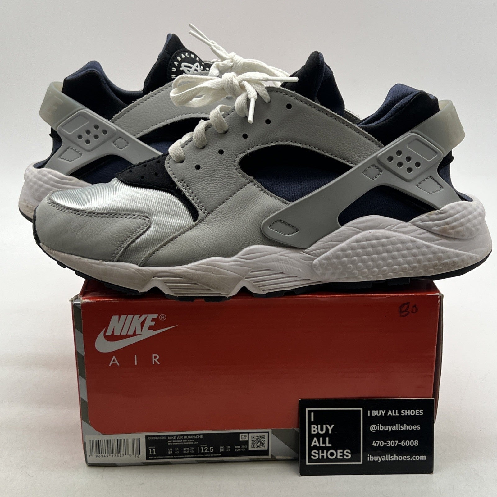 Size 11 - Nike Air Huarache Grey Fog Obsidian (DD1068-005)