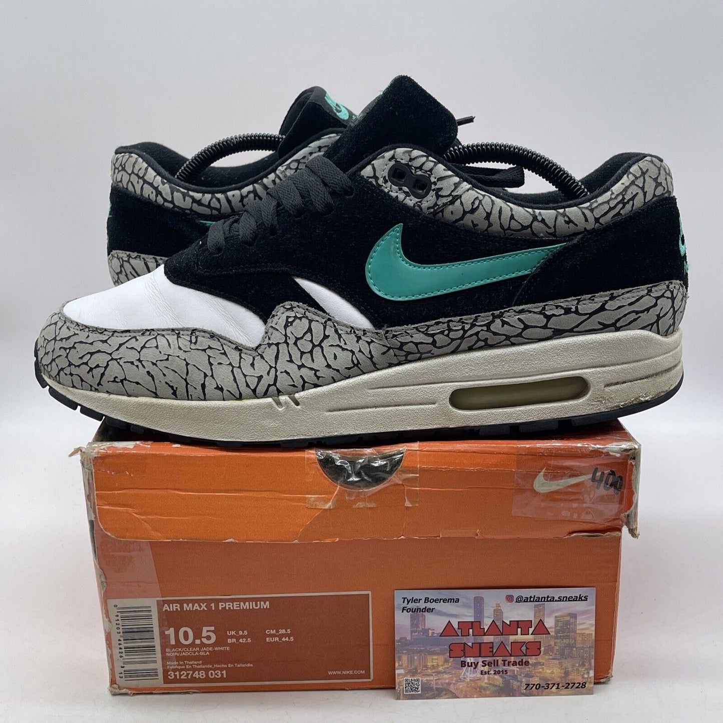 Size 10.5 - Nike Atmos x Air Max 1 Premium Elephant Suede Leather (312748-031)