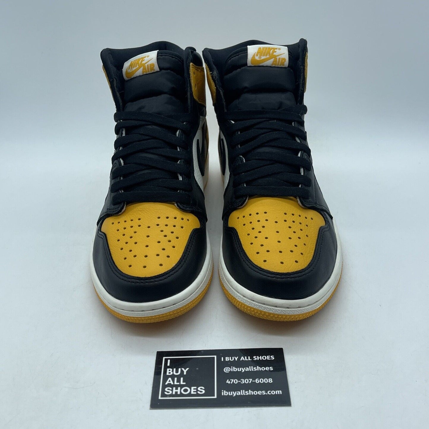 Size 8.5 - Jordan 1 Retro OG High Yellow Toe Black White Leather (555088-711)