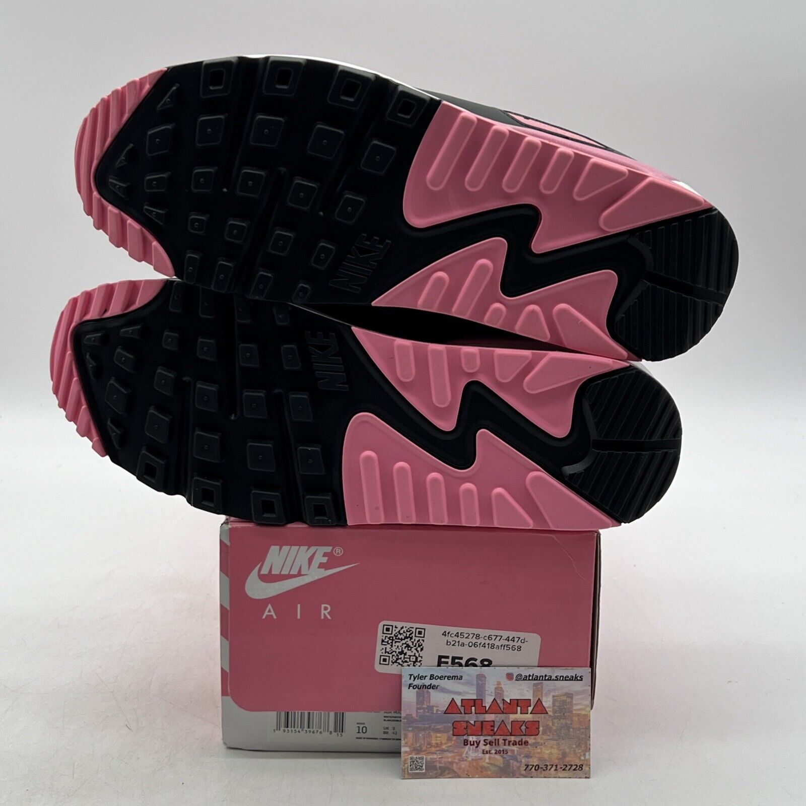Size 10 - Nike Air Max 90 Rose Pink Black Grey White Suede (CD0881-101)
