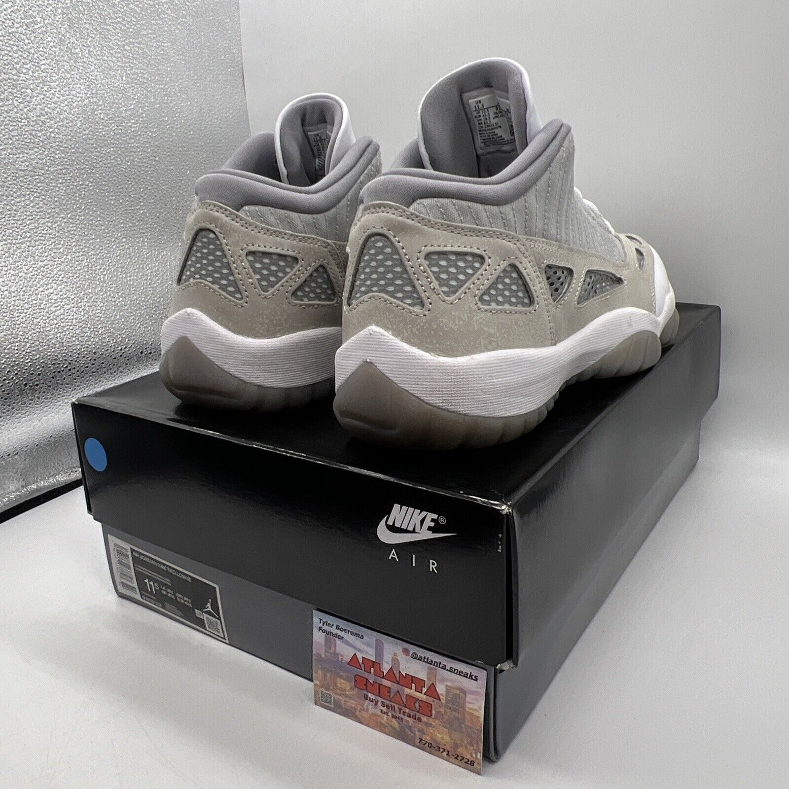 Size 11.5 - Jordan 11 Retro Low IE Light Orewood Brown Grey White Used