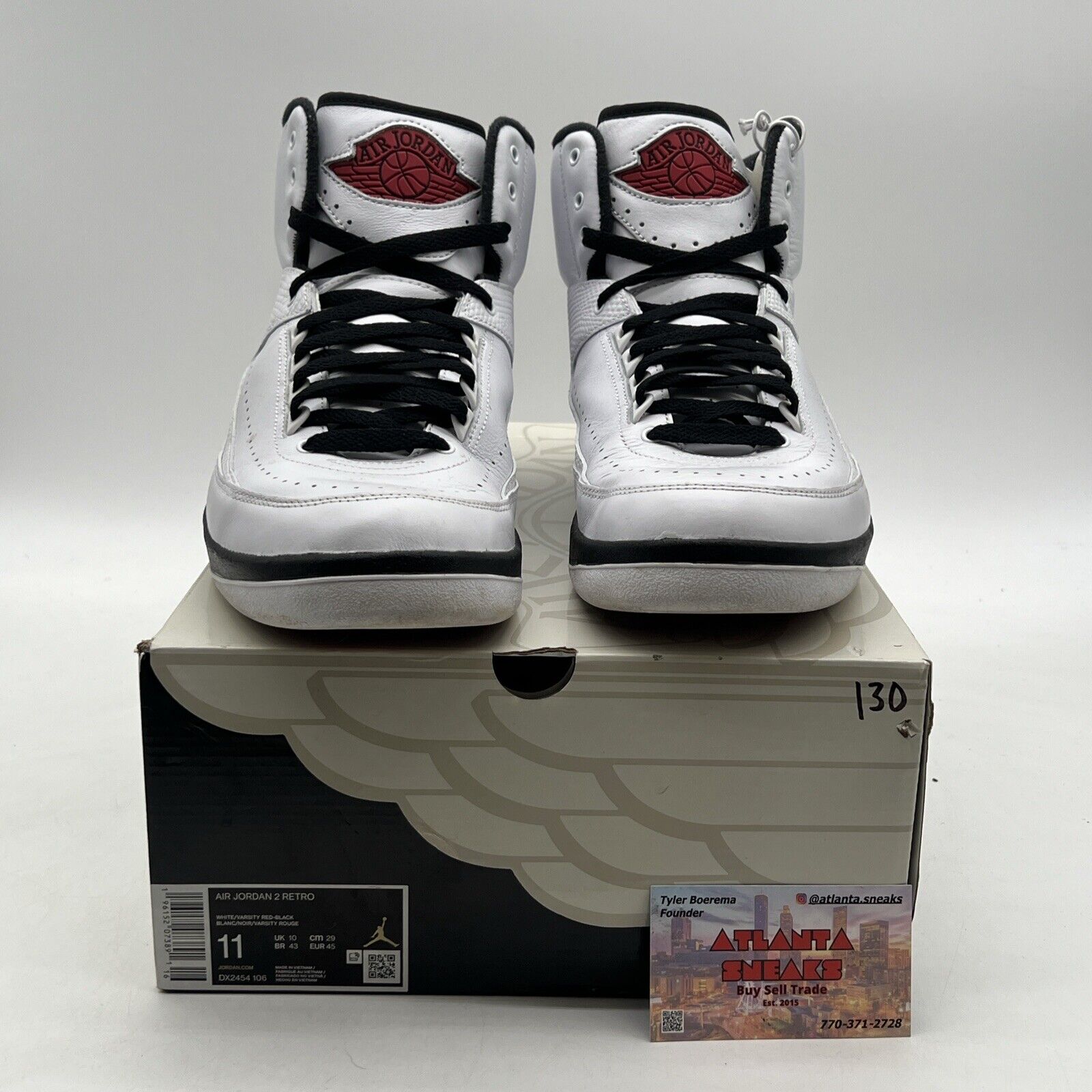 Size 11 - Jordan 2 Retro Mid Chicago White Red Black Leather (DX2454-106)