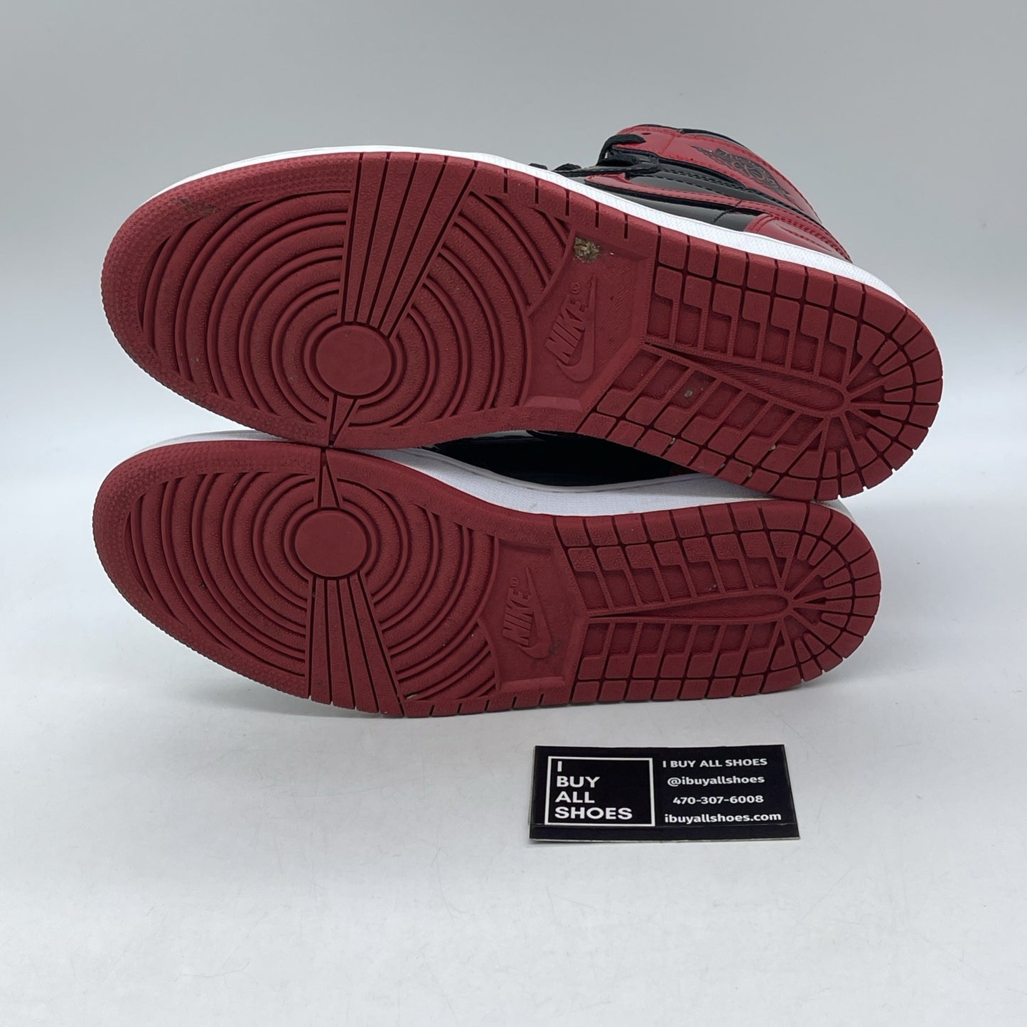 Size 8.5 - Jordan 1 Retro OG High Patent Bred Red Black (555088-063)