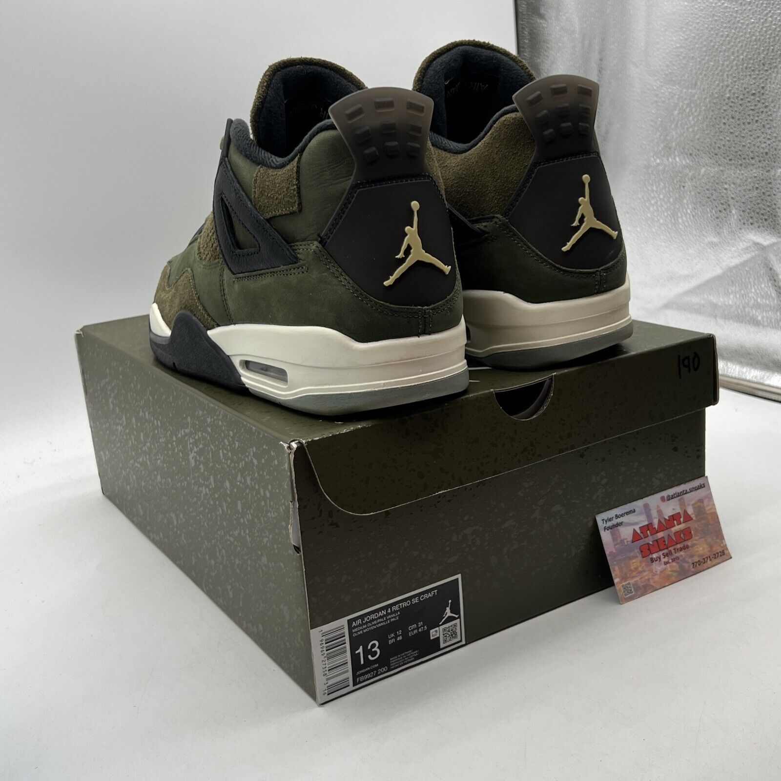 Size 13 - Jordan 4 SE Retro Low Craft - Olive Black White Leather (FB9927-200)