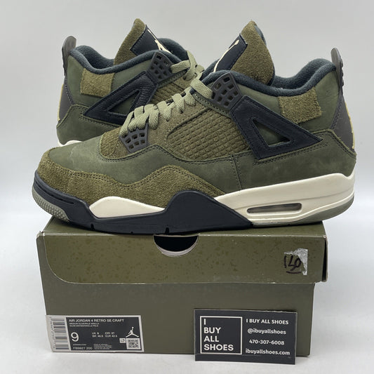 Size 9 - Jordan 4 SE Retro Low Craft - Olive Green Black Suede (FB9927-200)