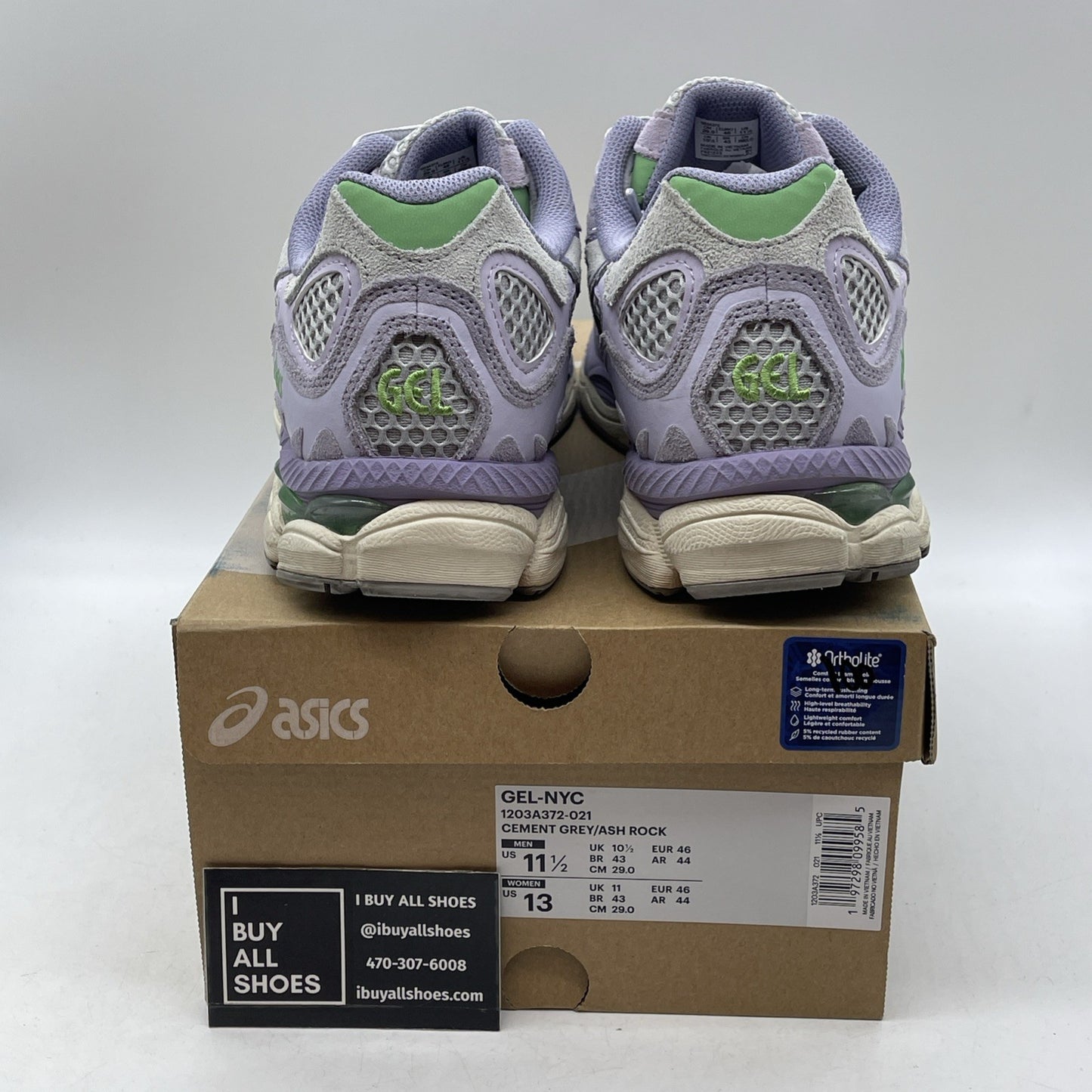 Size 11.5 - Asics Gel NYC Cement Grey Ash Rock (1203A372-021)