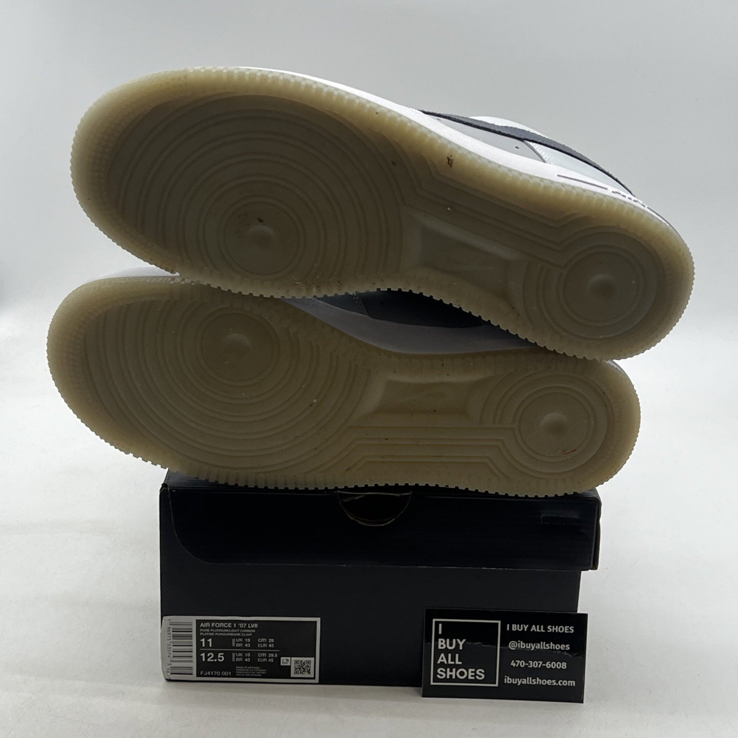 Size 11 - NIKE AIR FORCE 1 07 LV8 Pure Platinum/Light Carbon/Grey (FJ4170-001)