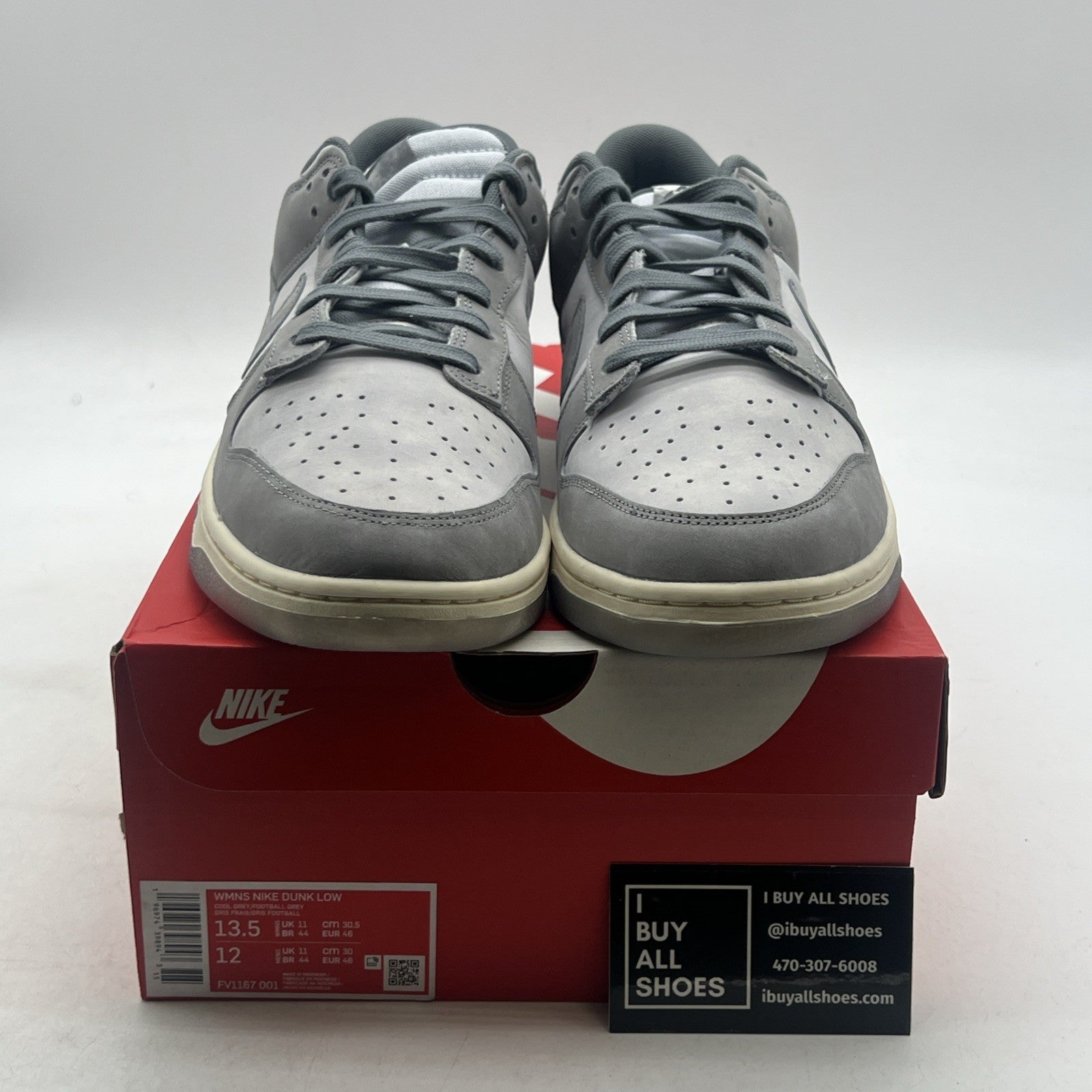 Size 13.5 - Nike Dunk Low Cool Grey W (FV1167-001)