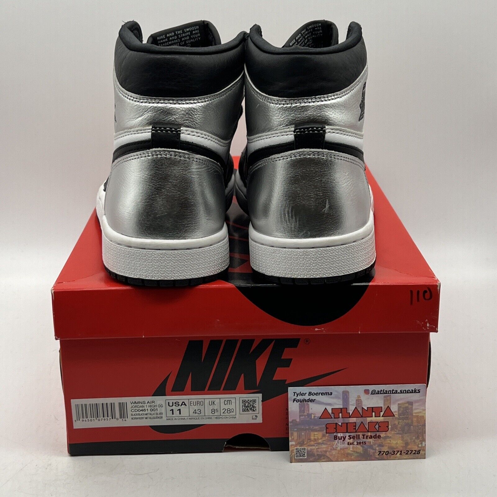 Size 11 - Jordan 1 High OG Metallic Silver Black White Silver (CD0461-001)