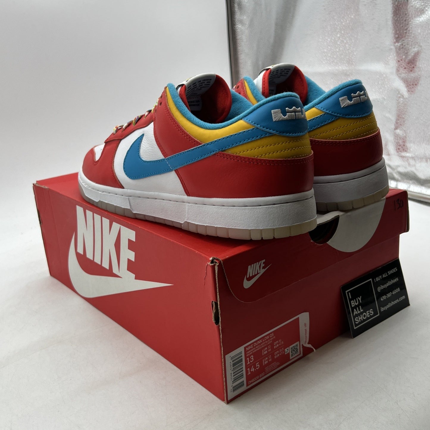 Size 13 - Nike Dunk Low x LeBron James x Fruity Pebbles Red (DH8009-600)