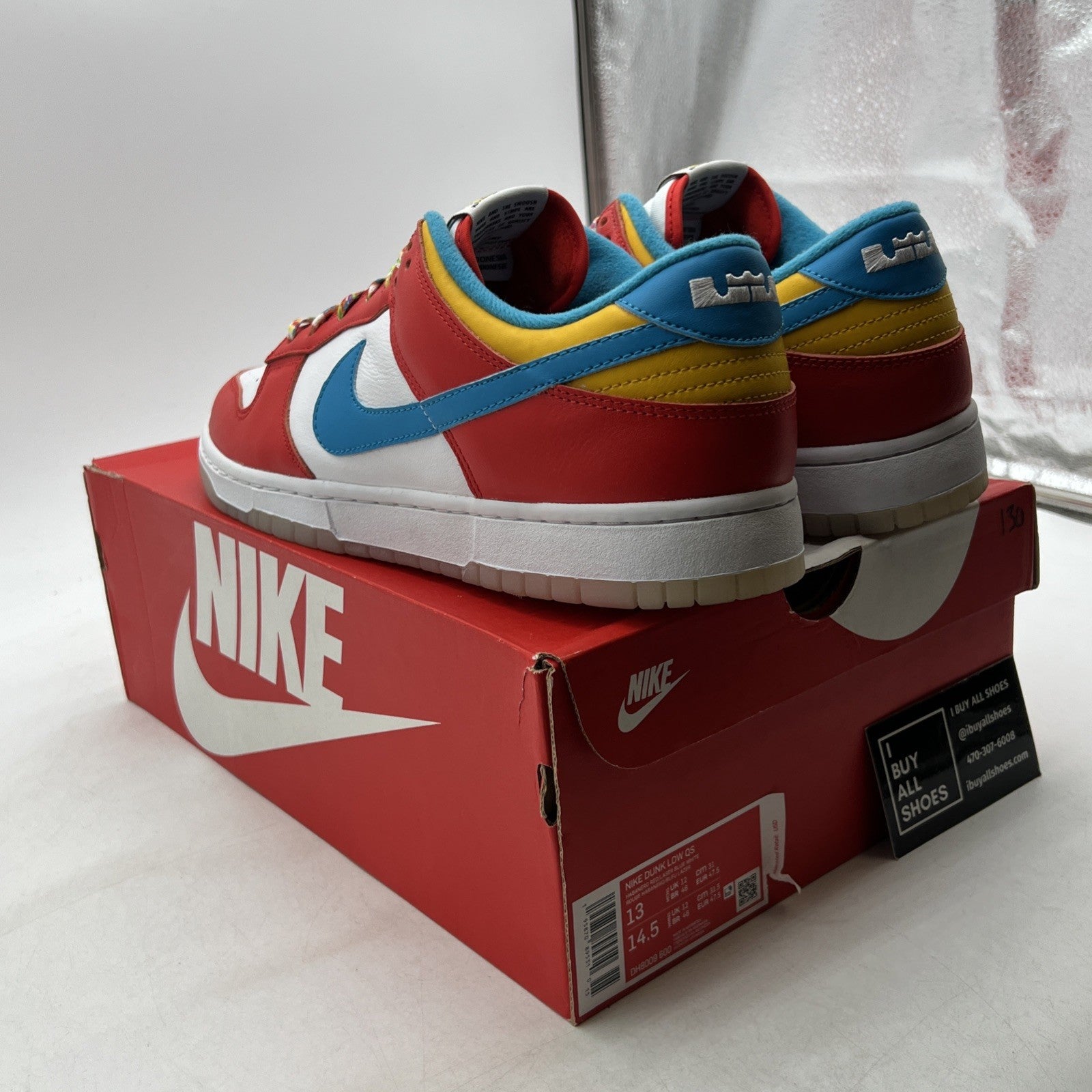 Size 13 - Nike Dunk Low x LeBron James x Fruity Pebbles Red (DH8009-600)