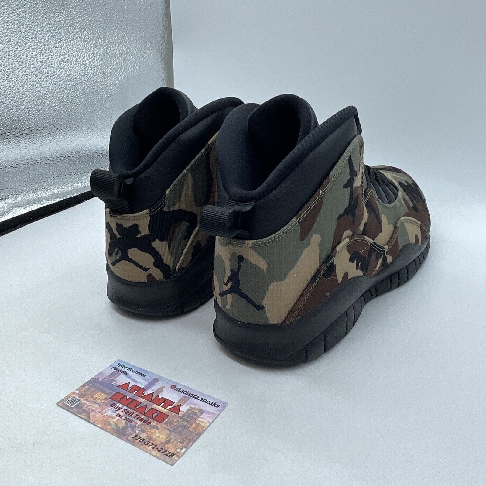 Size 10.5 - Air Jordan 10 Retro Woodland Camo Green Black Leather (310805-201)