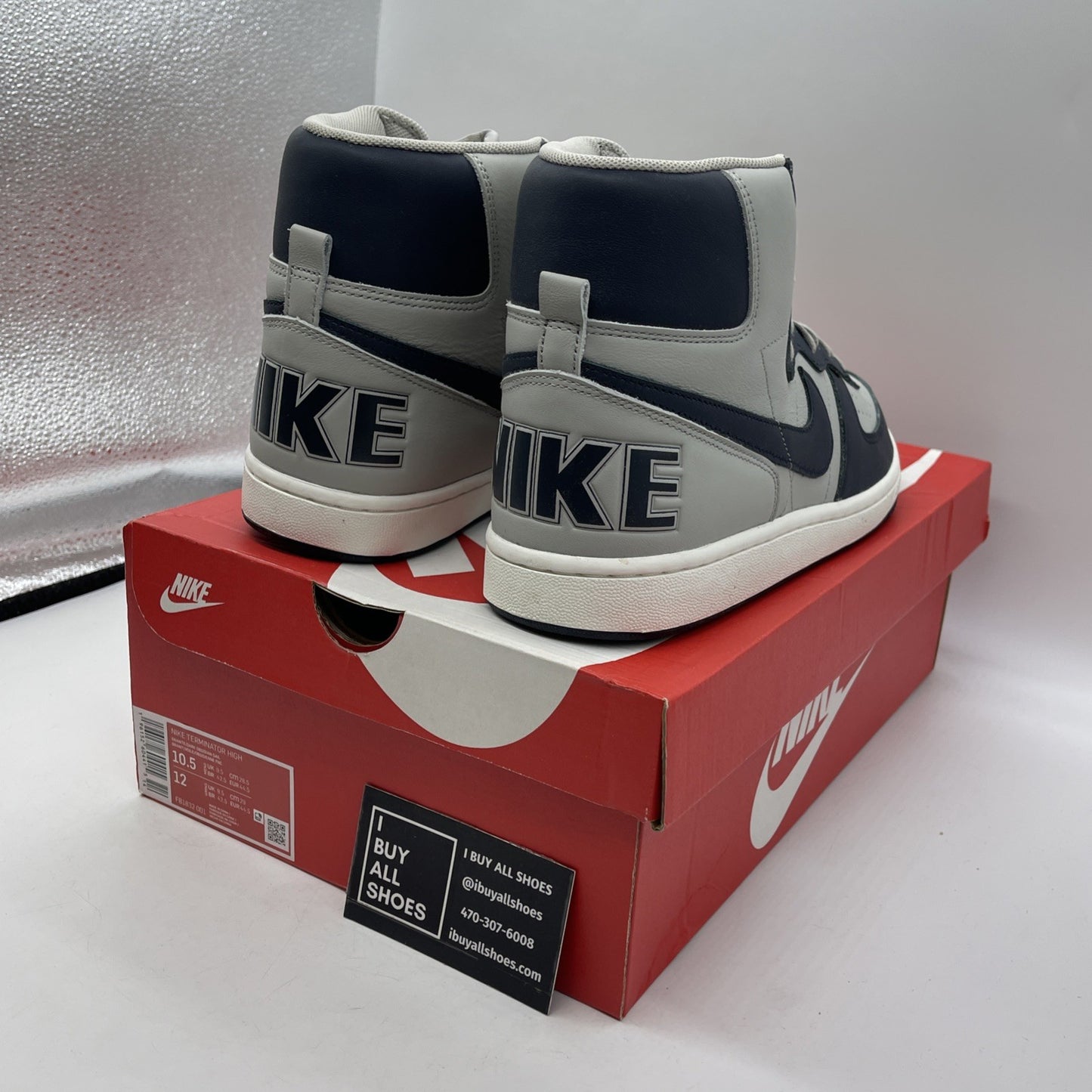 Size 10.5 - Nike Terminator High Georgetown Grey Blue Leather (FB1832-001)