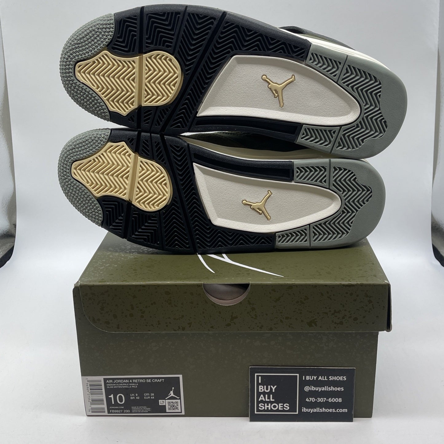 Size 10 - Jordan 4 SE Retro Low Craft - Olive Black Suede Leather (FB9927-200)