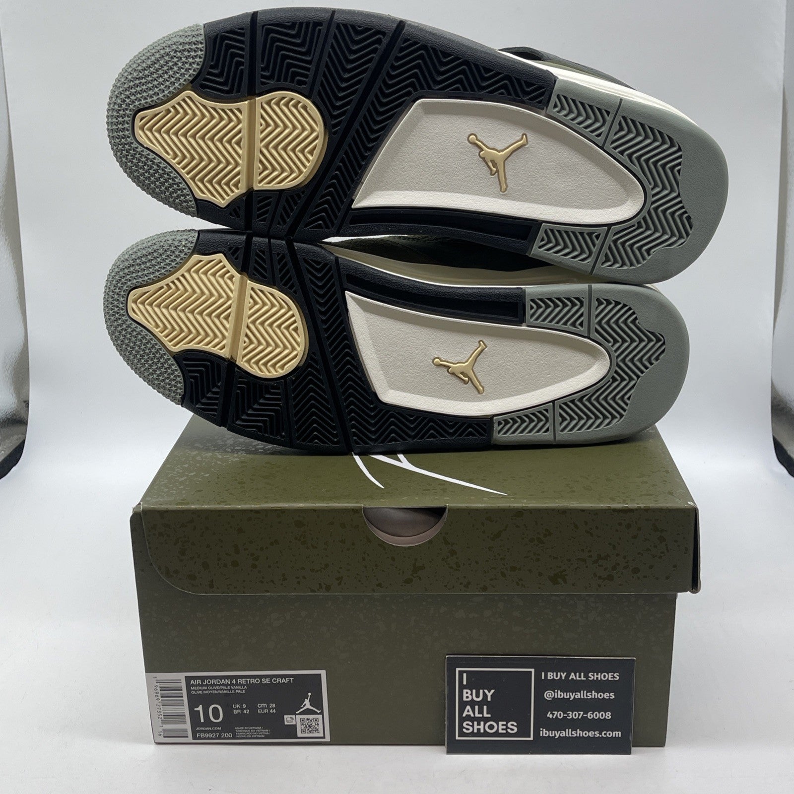 Size 10 - Jordan 4 SE Retro Low Craft - Olive Black Suede Leather (FB9927-200)